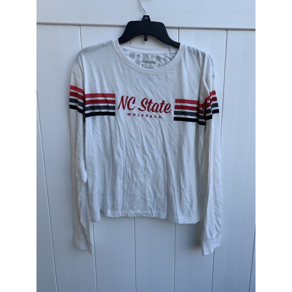 NC State Wolfpack T Shirt Womens XL Cropped Boxy Long Sleeve Pressbox